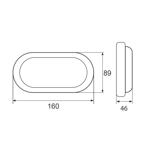LED KANLO SVIETIDLO OVÁLNE 8W 4000K 760LM IP54 BIELA