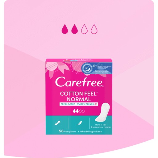 CAREFREE Plus Dlhé hygienické vložky svieža vôňa 40 ks
