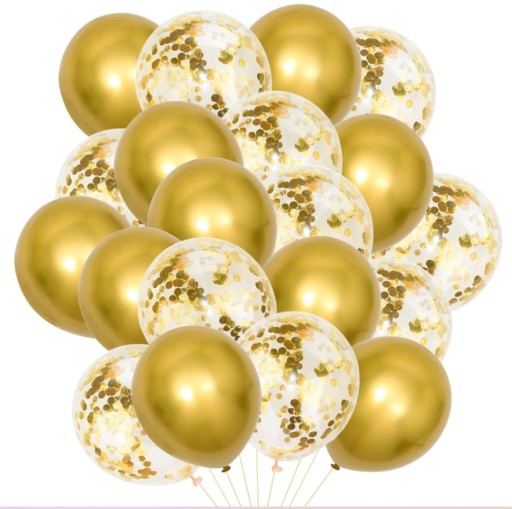 Set of Balloons - zlaté balóny so zlatými konfetami