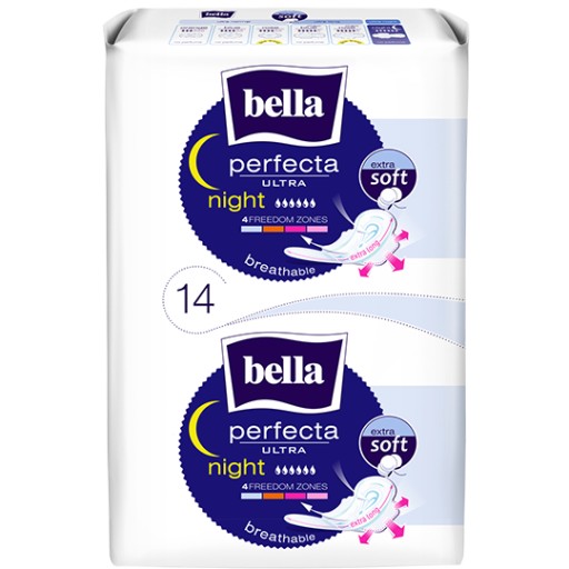 BELLA PERFECTA ULTRA Night Extra jemné hygienické vložky 14
