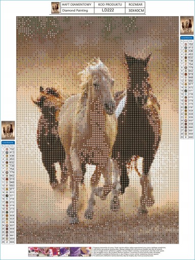 DIAMANTOVÉ VYŠÍVACIE KONÍKY Diamantový rezací papier 5D Diamond Paintings SET