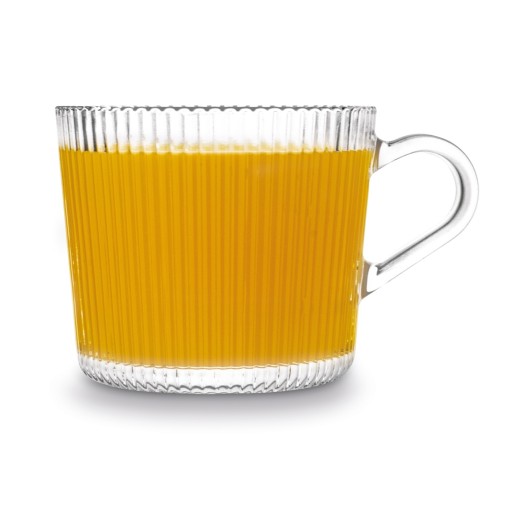 Veľký SKLENENÝ hrnček NA KÁvu, čaj, dekoratívne sklo na nápoje, PRUHOVANÝ, 400ml