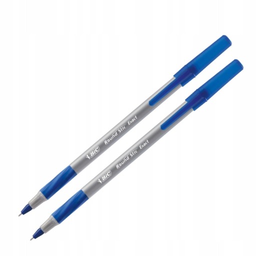 Bic Round Stic Exact Office Pen Blue x2
