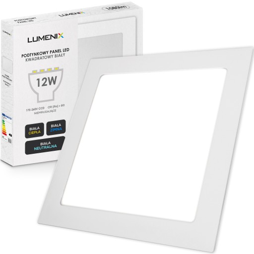 LED stropné svietidlo PANEL ZAPOMÍNANÉ ŠTVORKOVÉ 12W 1080lm Nebliká CCD SLIM