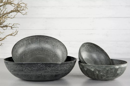 Dekoratívna MISKA IMINÁCIA MRAMORU recyklovaný materiál sivý priemer 37 cm