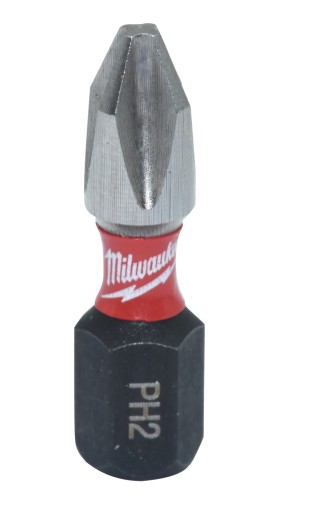 NÁRAZOVÝ BIT PH2 SHORT 25mm MILWAUKEE SHOCKWAVE 1ks,