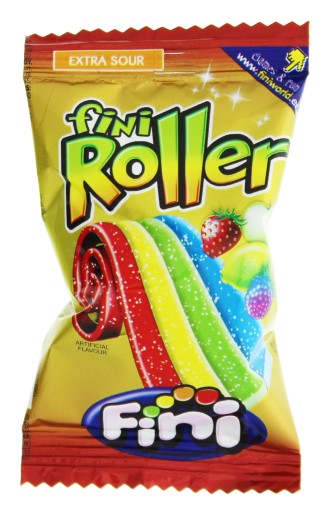 Fini Roller Fizz Fruit Jelly Sour Rainbow Mix Jablko Citrón Čučoriedka 20g