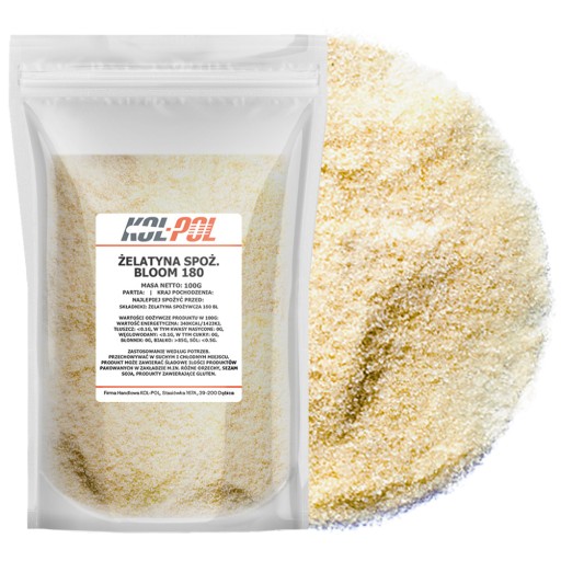 JEDÁLNA ŽELATÍNA 180 BLOOM 100g Kvalitná na kĺby