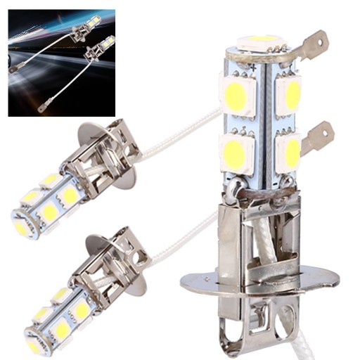 2x LED HMLOVÉ SVETLÁ H3-5050-9 SMD DC12V 6500K BIELA