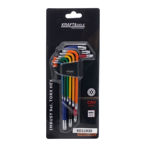 SADA FAREBNÝCH IMBUSOV TORX 9 EL. KRAFT&DELE