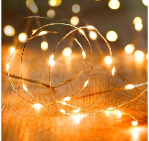 Svetielka na vianočný stromček micro LED svetielka na ozdoby 2m 20 LED teplá biela