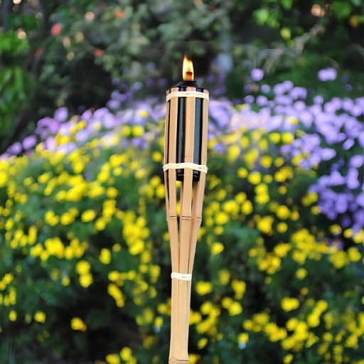 Bambusová záhradná baterka, komáre, mole, jazda na saniach, 90 cm