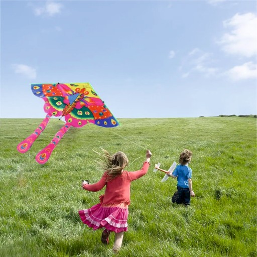 Farebný Butterfly Kite Outdoor 90 cm - Outdoorová aktivita