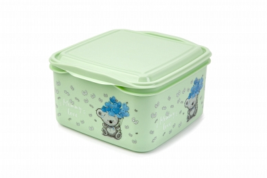 ZATVORENÝ KONTAJNER hračky raňajkový box mint
