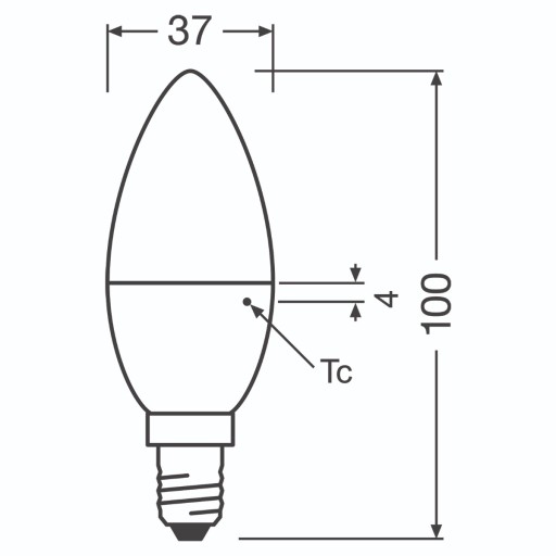 LED SVIEČKOVÁ žiarovka E14 B35 4,9W 40W 2700K OSRAM