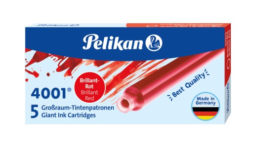 Atramentové náplne 4001 dlhé GTP/5 červené PELIKAN
