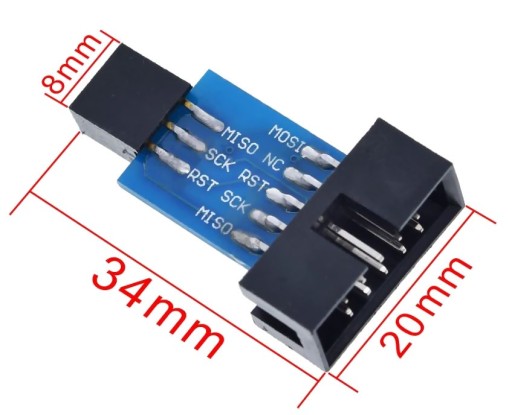 076 USBAsp 6-10pinový adaptér Arduino