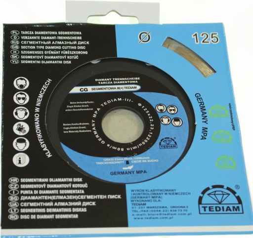 DIAMANTOVÝ DISKOVÝ SEGMENT NA REZANIE BETÓNU 125 mm