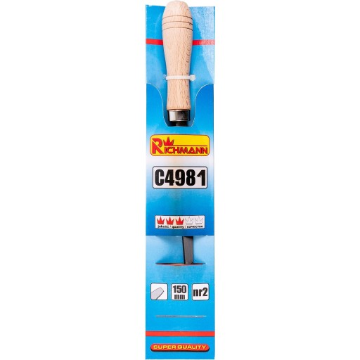 TROJUHOLNÍKOVÝ PILNÍK 150 mm REŤAZ Č. 2 DREVENÁ RÚČKA RICHMANN C4982