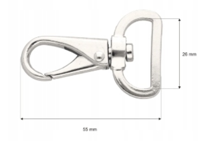 Kovová karabínka 26 mm Nikel Polish Keychain