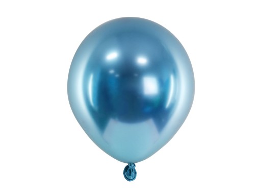 CHROMOVANÉ MODRÉ BALÓNKY malé na girlandy 12 cm 5 palcov 50 ks Lesklý