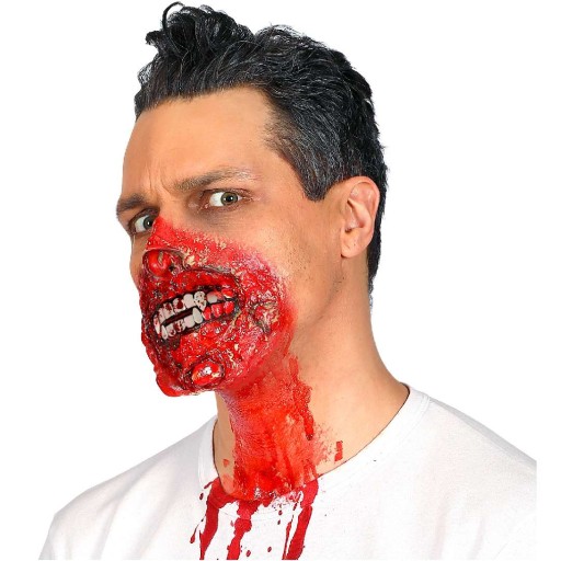 sada UMELÁ KRV v tube 28 ml VAMPIRE JAWS zuby TESY halloween