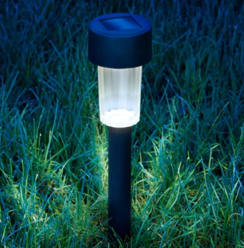 SOLÁRNE LED SVIETIDLO, ČIERNA ZÁSADNÁ ZÁHRADNÁ LAMPA