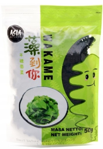 WAKAME MORSKÉ RIASY 50G RIASY MORSKÉ RIASY SUŠENÉ REZANÉ SUSHI ASIA KUCHYŇA