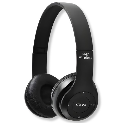 BEZDRÔTOVÉ SLÚCHADLÁ BLUETOOTH NA UCHY MP3 P47 ŠPORTOVÉ HERNÉ SLÚCHADLÁ ČIERNA