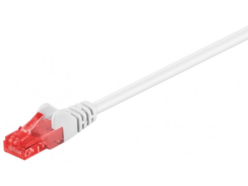 RJ45 LAN patch kábel cat.6 U/UTP sieťový kábel, biely, 0,25 m