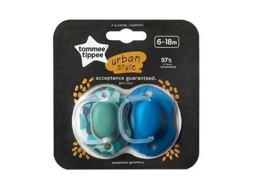 TOMMEE TIPPEE URBAN UKLIDŇUJÚCI cumlík 2x 6-18G