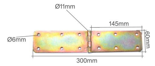 Stavebný záves 60 x 300 mm, žltý pozink