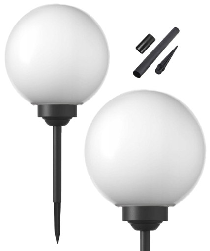 Solárna záhradná lampa, biela zapustená guľa, 15 cm