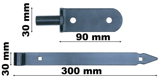 Pásový pánt 300 mm pre bránu RETRO GATE SET