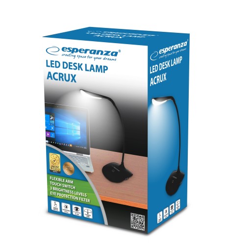 ACRUX LED STOLNÁ LAMPA ČIERNA ESPERANZA