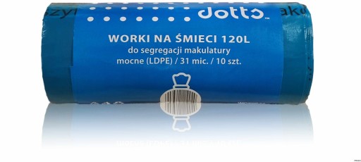 Vrecia na odpad 120l, 10ks, BODKY, na triedenie zberového papiera, pevné (LDPE),