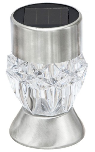 solárne svietidlo 1LED RGB/1LED biela záhradná dekorácia milticolor crystal P-710