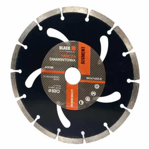 DIAMANTOVÝ DISK ČIERNY 180X7X22,2 SEGMENT 50N