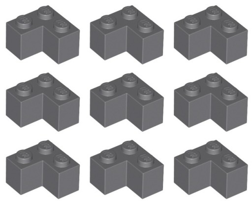 LEGO 2357 ROHOVÁ TEHLA 2x2 tmavosivá (10g) 9 ks