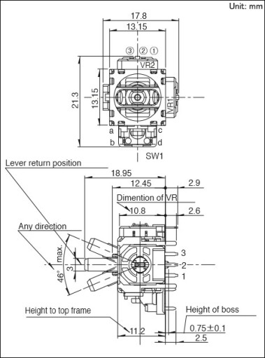 Originálny analógový ovládač V5 3D ALPS model 1914