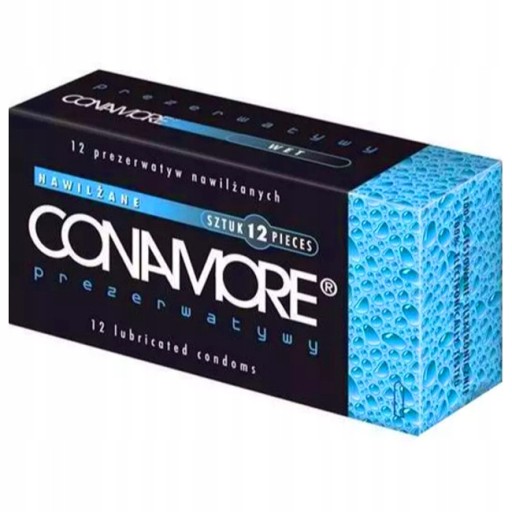 CONAMORE WET Extra Moisturized Slip kondómy 12 ks Prírodný latex