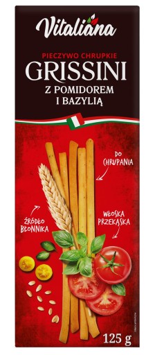 GRISSINI TYČINKY S paradajkami a bazalkou 125 g