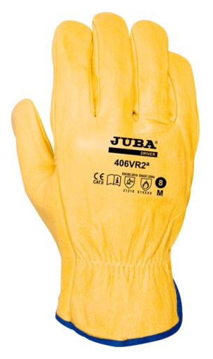 Pracovné rukavice Juba Grain Leather Yellow Resistance EN388/407 9