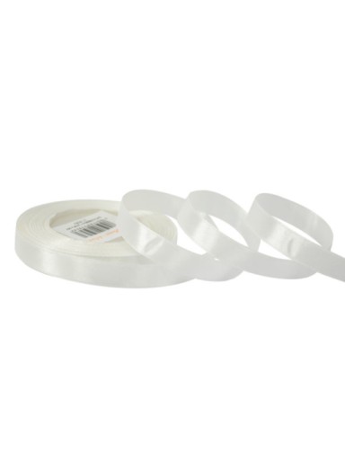 Saténová stuha 1,2 cm x 35 y, hladká, svetlo ecru