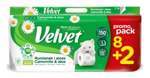 VELVET TOALETNÝ PAPIER HARMANČEK A ALOE 10 VALCOV