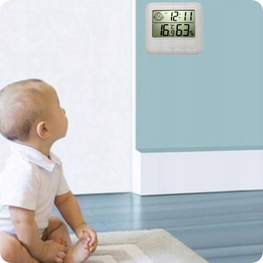 ELEKTRONICKÝ TEPLOMER HYGROMETER DIGITÁLNE HODINKY DO IZBY