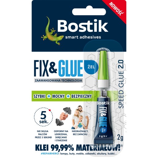 Sekundárne GLUE in GEL Bostik lepidlo rýchle GLUE 2g univerzálne super silné
