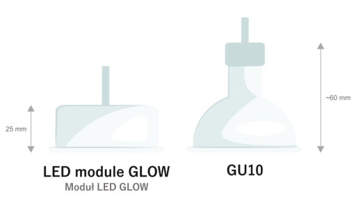 Modul LED žiarovky 6,5W 4000K Keramická plochá 25mm NÁHRADNÁ GU10 MR16