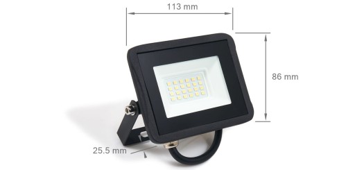 LED SVETLOMET 20W ČIERNA BEZ CR 3000K