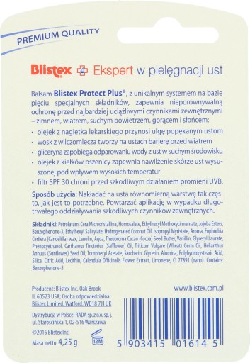 Blistex Protect Plus ochranný balzam na pery SPF30 4,25 g